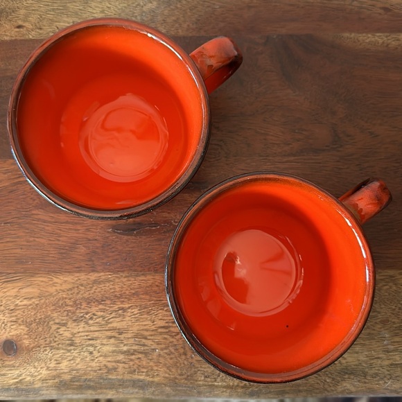 *Vintage* *NEW* Metlox Poppy Trail Red Rooster Ceramic Coffee Cup Mugs, Set of 2 - Picture 3 of 9